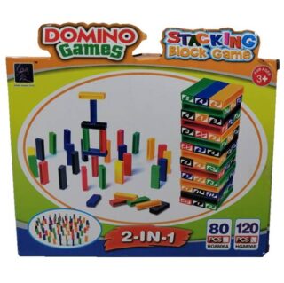DOMINO 120 PC 2 EN 1 STACKING BLOCK GAME