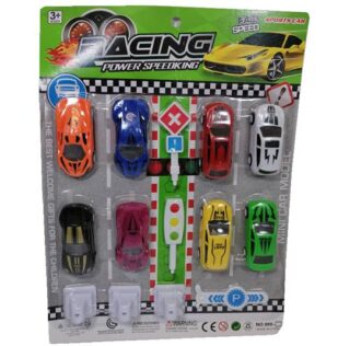 SET DE CARROS CON ACCESORIOS RACING