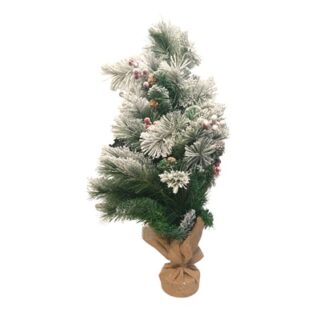 ARBOL NEVADO CON LUZ LED Y AGUJAS DE PINO 90 CM