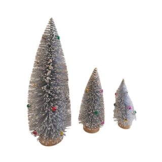 SET DE ARBOLITOS NAVIDEÑOS COLOR GRIS 3 PC