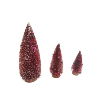 SET DE ARBOLITOS NAVIDEÑOS COLOR ROJO 3 PC