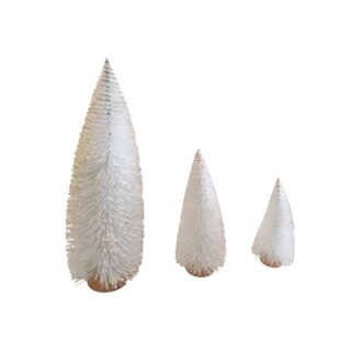 SET DE ARBOLITOS NAVIDEÑOS COLOR BLANCO 3 PC