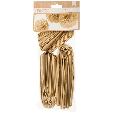 POMPONES DECORATIVOS DE COLOR CANELA 3 PC