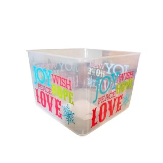 CAJA PLASTICA NAVIDEÑA 17 X 17 CM