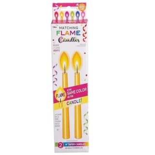 VELAS CONICAS 8 PULGADAS 2 PC AMARILLAS
