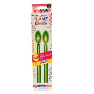 VELAS CONICAS COLOR VERDE 8 PULGADAS 2 PC
