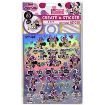 STIKERS 3D DE MINNI MOUSE 80 PC