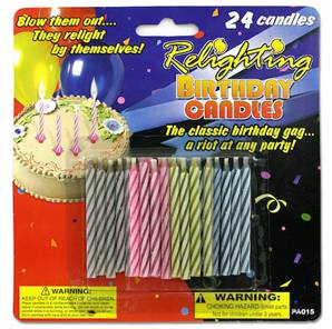 VELAS PARA CUMPLEAÑOS RELIGHTING 24PC