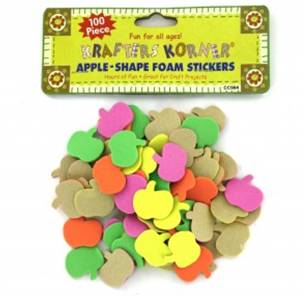 STICKER DE FOMY 100 PC DISEÑO MANZANA