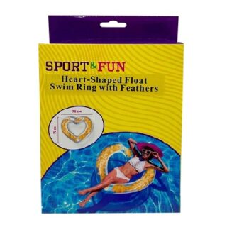 SALVAVIDAS DISEÑO CORAZON CON PLUMAS 75X78 CM