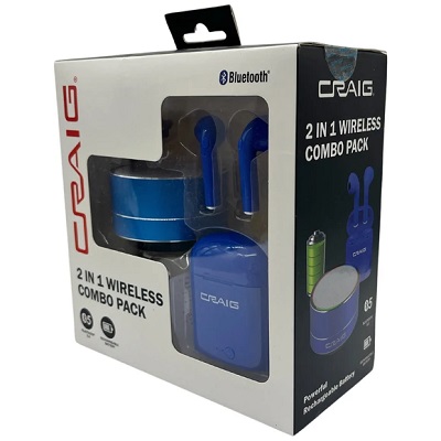 SET DE AURICULARES Y BOCINA BLUETOOTH CRAIG