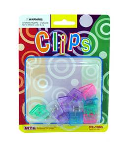 SET DE CLIPS PLASTICOS PARA OFICINA 12PC