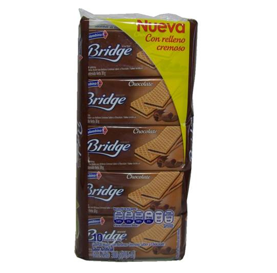 PAQUETE DE GALLETA BRIDGE CHOCOLATE 10PC