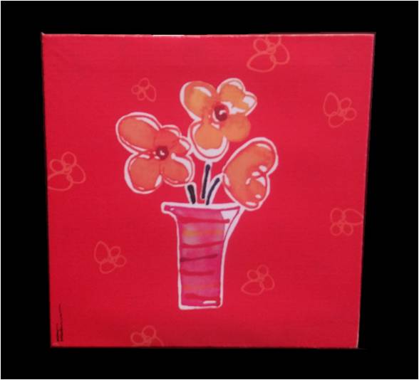 CUADRO DECORATIVO 8 X 8 PLG ROJO WESTLAND