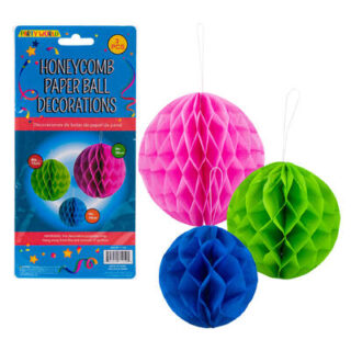 BOLAS DE PAPEL PARA DECORACION 3PC DE 20CM 15CM 10CM