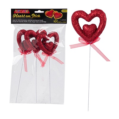CORAZONES DECORATIVOS DIA DE SAN VALENTIN 3PC 25 CM