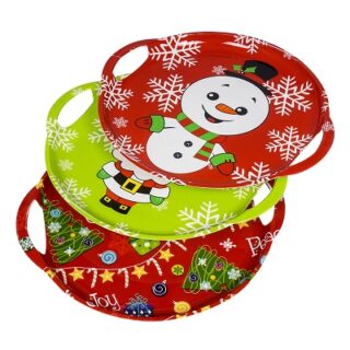 BANDEJA NAVIDEÑA REDONDA 30X33 CM