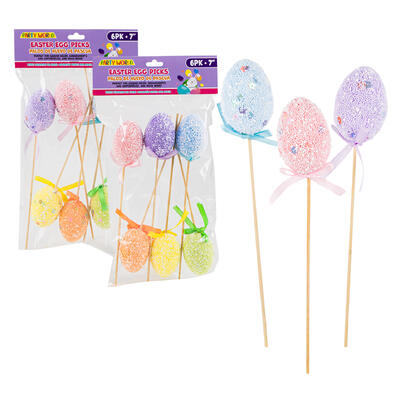 HUEVOS DE PASCUA CON PALILLO 6 PC