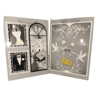 BOLSA PARA REGALO DE BODA 45.5X33 CM- GRIS