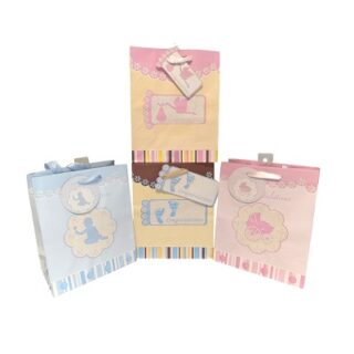 BOLSA PARA BABY SHOWER 22.5X18.5 CM-DISEÑO CARRUAJE