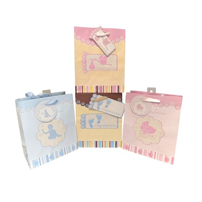 BOLSA PARA BABY SHOWER 22.5X18.5 CM-DISEÑO CARRUAJE