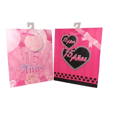 BOLSA PARA REGALO 15 AÑOS 22.5X18.5 CM
