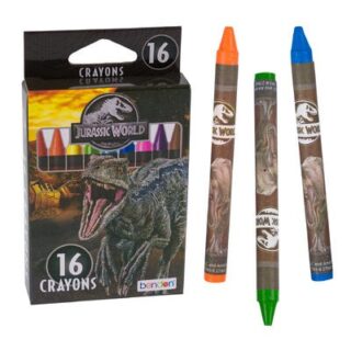 CRAYONES DE CERA 16 PC JURASSIC WORLD