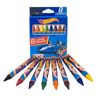 CAJA DE CRAYONES JUMBO 8 PC HOT WHEELS