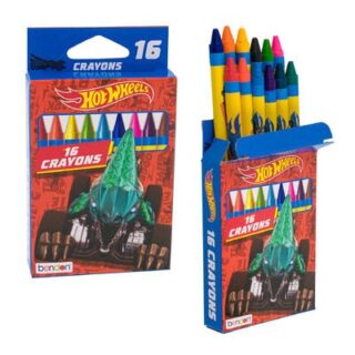 CAJA DE CRAYONES 16 PC HOT WHEELS