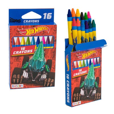 CAJA DE CRAYONES 16 PC HOT WHEELS