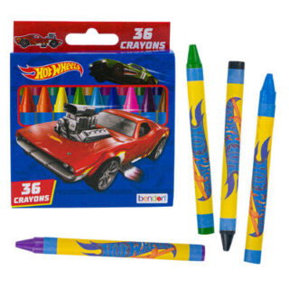CAJA DE CRAYONES 36 PC HOT WHEELS