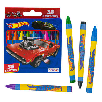 CAJA DE CRAYONES 36 PC HOT WHEELS