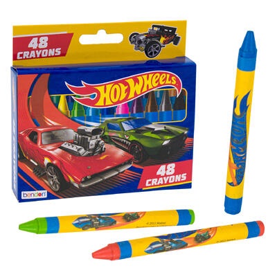 CAJA DE CRAYONES 48 PC HOT WHEELS