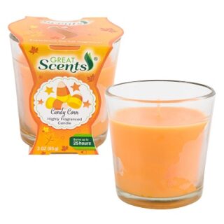 VELA AROMATIZANTE EN FRASCO DE 3 OZ CANDY CORN