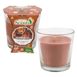 VELA AROMATIZANTE EN FRASCO DE 3 OZ VAINILLA BOURBON