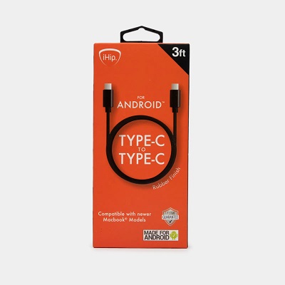 CABLE TIPO C A TIPO C DE PVC COLOR NEGRO DE 100 CM
