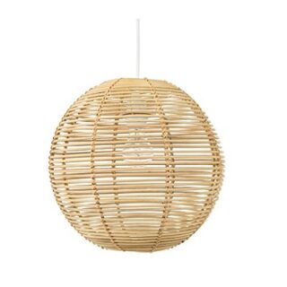 LAMPARA COLGANTE DE BOLA DE MIMBRE 13 X 12.5 PUL.