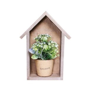 CUADRO DECORATIVO CON PLANTA DE PLASTICO