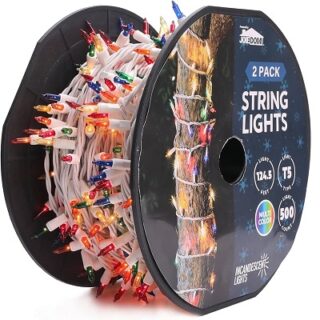 LUCES NAVIDEÑAS 500 LUCES MULTICOLOR 124.5 FEET