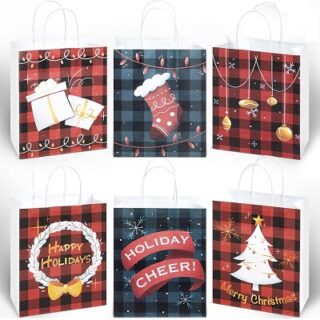 BOLSA DE REGALO NAVIDEÑAS 18 X 23 CM DISEÑOS