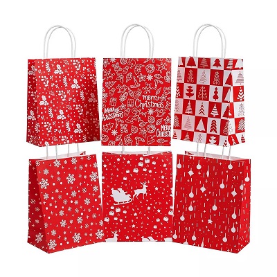 BOLSAS DE REGALO NAVIDEÑAS 23 X 18 CM DISEÑOS