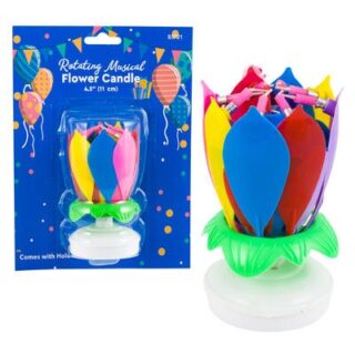 VELA DE CUMPLEAÑOS CON FLOR MUSICAL