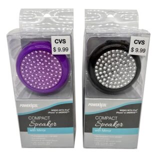 BOCINA RECARGABLE POWERXCEL CON ESPEJO AUX Y CABLE DE CARGA