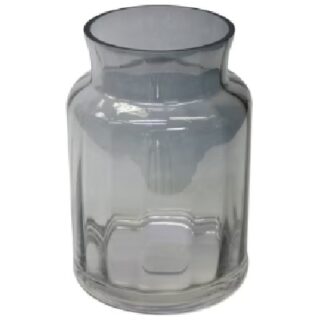 FLORERO DE VIDRIO COLOR GRIS 20 CM