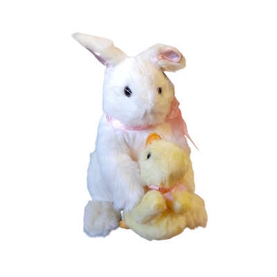 PELUCHE DE CONEJO COLOR BLANCO 26 X 16 CM