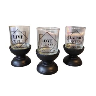 SET DE CANDELEROS 6 PC DIFERENTES DISEÑOS 9 CM