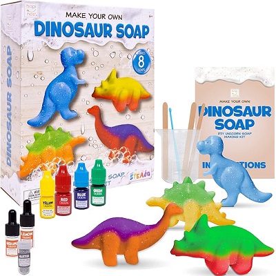 KIT PARA HACER JABON EN FORMA DE DINOSAURIOS