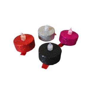 SET DE CANDELAS CON GLITTER DE BATERIAS 4 PC