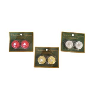 CANDELA ELECTRICAS DE BATERIAS 2 PC TEA LIGHT CON GLITER