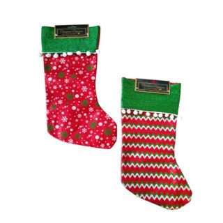 BOTA NAVIDEÑA CON BRILLOS 39 CM CHRISTMAS ELEGANCE